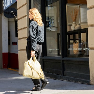 SYZY｜原子縮小袋｜香檳金色｜折疊購物袋  口袋購物袋 斜背包 手提包 大容量 採購 採買 大包