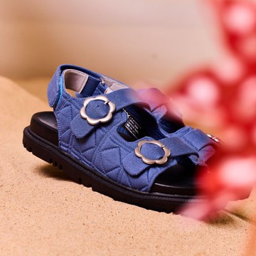 達菲厚底涼鞋 靛藍