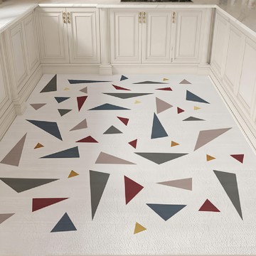 復古花紋PVC 抹净地墊  120 x 60cm  極簡格色  1件