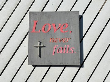 福音商品 愛是永不止息 Love never fails 粉色素雅款 聖誕禮物