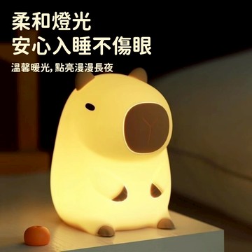 隔日到貨✨小夜燈擺件 水豚小夜燈 小禮物 豚鼠硅膠創意 禮物 擺件 氛圍燈 夜燈