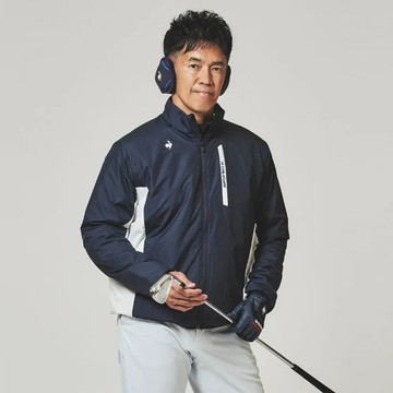 男款深藍色舒適高爾夫外套
