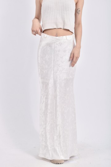 加購優惠(M) 暗紋印花白色長裙