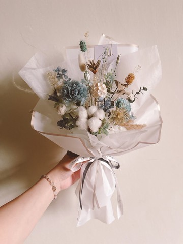 藍色系永生花花束、不凋花花束、乾燥花束、香氛花束、花束