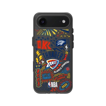 iPhone Air Clear (相機按鈕) 酷墨灰 - NBA - 塗鴉系列-奧克拉荷馬市雷霆 Oklahoma City Thunder - Graffiti