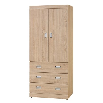 【Hampton 漢汀堡】瑪蒂娜原橡色3×7尺衣櫥