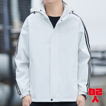 【自己人】防風防潑水騎士外套 連帽外套帽可拆防風外套男 大尺碼 連帽夾克 韓版寬鬆外套 工裝外套BCD1256