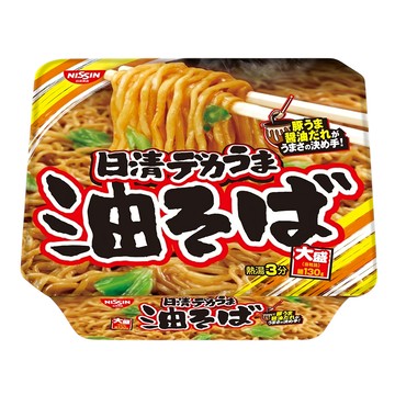 NISSIN 日清 大盛裝日式炒麵 豚香醬油味 超大份量 添加豚脂和麻油醬油 富含香氣十足的大蒜  1入