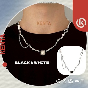 液態鏈鑽珍珠項鍊 輕奢項鍊 小眾飾品 設計感飾品 簡約高級風格 KENTA