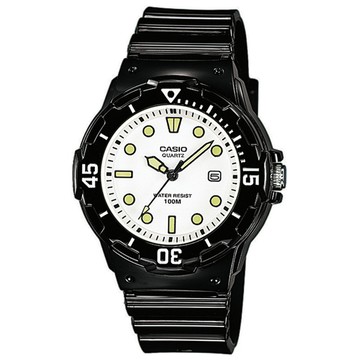 CASIO 幾何密碼時尚活力腕錶-黑白