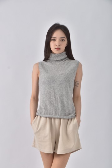 (S) xing質感無袖灰色上衣