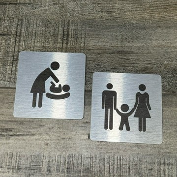 金屬款小尺寸親子廁所 母嬰室 哺乳室 洗手間標示牌 指示牌 歡迎牌 辦公室 廁所