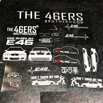 適用于寶馬e46車貼紙改裝前鏟前杠側裙m款老款3系04內飾輪轂創意
