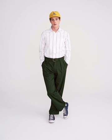 Noah Alternating Stripe Shirt White/Purple/Seafoam / L