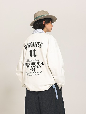 UNVESNO 潮牌字母圓領男女基礎衛衣復古情侶長袖秋衣 SWS-1570