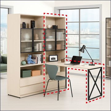 4 / 5尺L型鐵腳(書桌+書櫃) 展示櫃 電腦桌 辦公桌 【149B16073】Leader傢居館149-A548+A551+A013