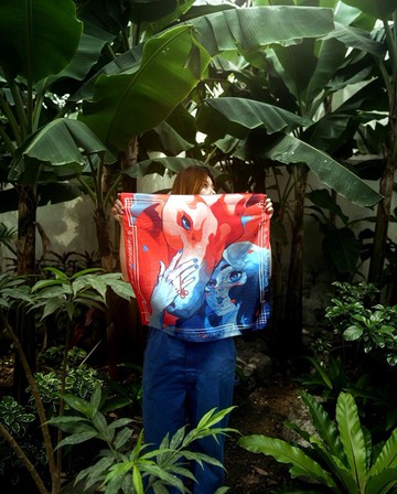 WHAT THE LAND × AAFK collaborated scarf / Bandana Large