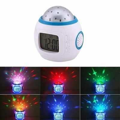 スカイスターLEDナイトライトプロジェクターランプ寝室デジタル音楽目覚まし時計