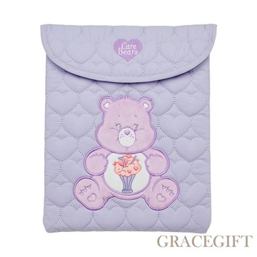 【Grace Gift】Care Bears-分享小熊愛心鋪棉平板包 淺紫