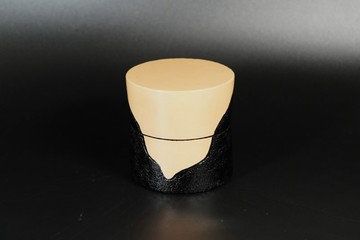 漆器盒子 黑石目紋白漆棗形盒