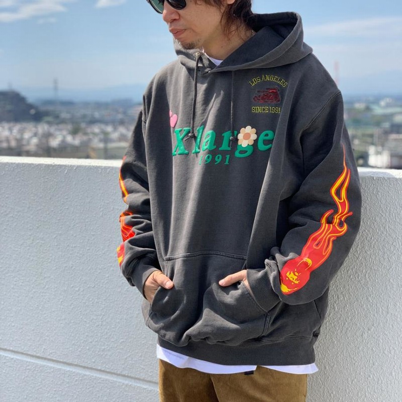 エクストララージ XLARGE パーカー PIGMENT DYED PUFF LOGO PULLOVER ...