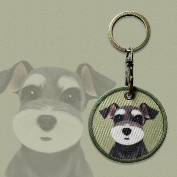 Q毛 鑰匙圈 布章鑰匙圈 雪納瑞 悠遊卡 悠遊卡鑰匙圈 狗狗鑰匙圈