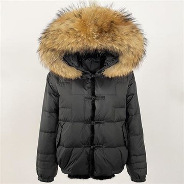 【巴黎精品】現貨+預購 頂級真狐狸毛領真羽絨外套白鴨絨外套羽絨衣秋冬大碼休閒女裝-連帽女外套6色a1ld35