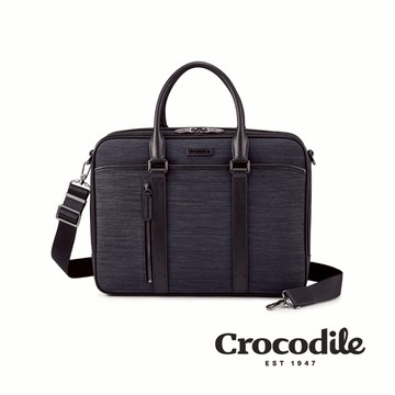 Crocodile鱷魚皮件 橫式公事包 商務包 可放12吋筆電 Marvel 1.5系列 0104-07655-黑藍兩色