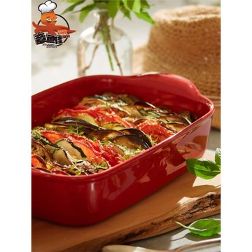 法國Emile Henry 長方形烤盤烤箱用琺瑯彩陶瓷烤魚盤家用烤盤蓋子