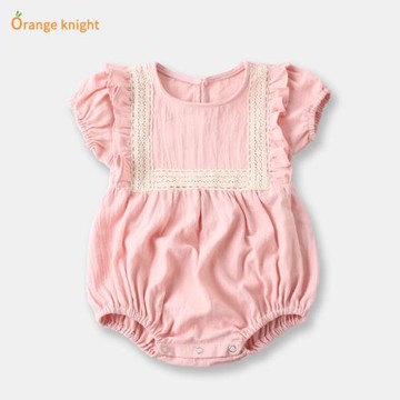 滿月嬰兒衣服公主ins超洋氣連體衣夏季薄款短袖純棉6-9個月哈衣女