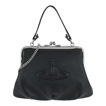 Vivienne Westwood Vivienne's Clutch 浮雕土星口金手提包-黑