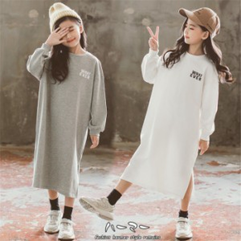 子供服 女の子 ロングtシャツ ワンピース 秋服 綿 長袖tシャツ キッズ 通園 通学 カジュアル 卒服 通販 Lineポイント最大1 0 Get Lineショッピング