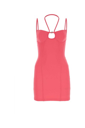 Blumarine Fuchsia Stretch Viscose Blend Mini Dress