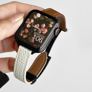 女生款小蠻腰錶帶 真皮錶帶 適用蘋果手錶 Apple Watch S10 9 8 7 6 5 SE Ultra 45mm