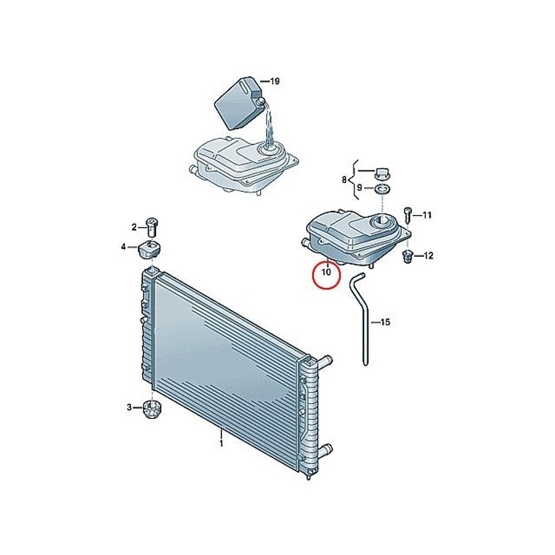 ラジエター ラジエーター リザーバータンク アウディ A4 8EALT 8EAMBF