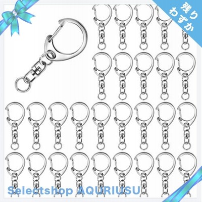 Ｌａｓｏｌｌ キーホルダー金具 50個入り ストラップ キーホルダー パーツ キーリング ナスカン 回転フック 丸カン 付き 手芸用品 ハンドメイド アクセサリー 手