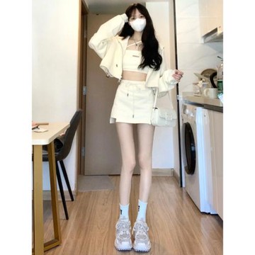 甜辣妹小個子穿搭衛衣套裝裙女秋冬季高級感小眾鹽系時尚三件套潮