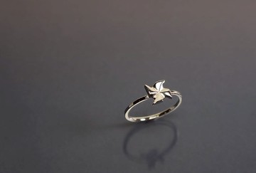 鏡射系列-風車設計925銀戒