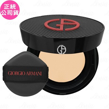 GIORGIO ARMANI 超持妝絲絨水慕斯無瑕氣墊粉餅(粉蕊)(14g)+超持妝絲絨水慕斯無瑕氣墊粉盒(公司貨)