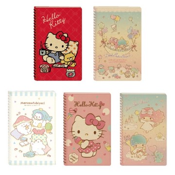 三麗鷗 車縫線圈筆記本 40K(隨機出貨)