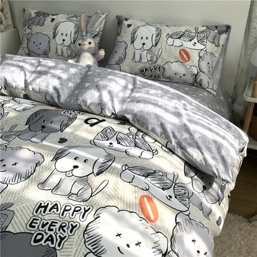 人氣商品 簡約全棉四件套100%床單被套高檔被套親膚裸睡床上用品三件式Ins