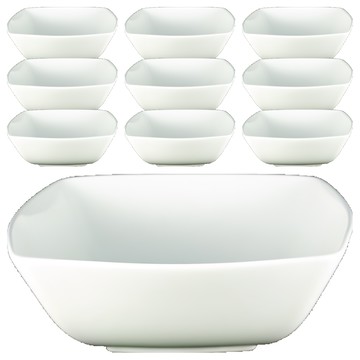 TATUNG 大同磁器 方形深缽 13.8 x 5.9cm 單色  白色  10個