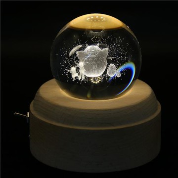 龍貓水晶球獨角獸音樂盒擺件旋轉八音盒送女生女孩男生日圣誕禮物