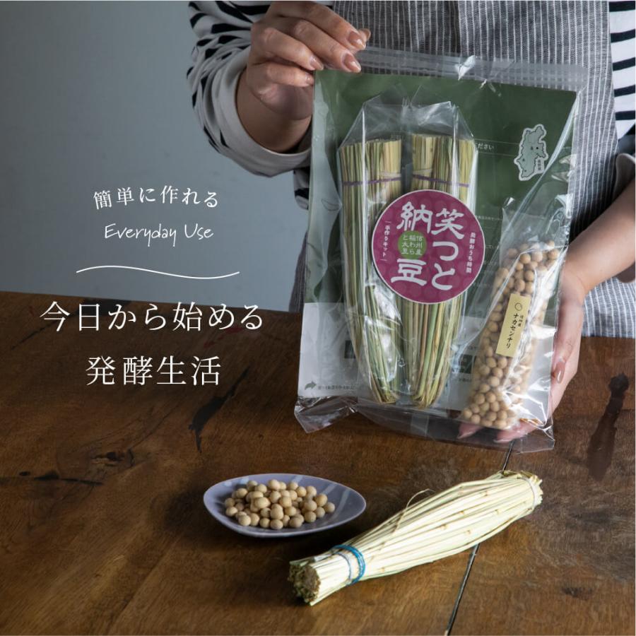 わらむ 笑つと納豆手作りキット 2本入 黄大豆 発酵食品 日本製 長野県産 お手軽 簡単 大豆