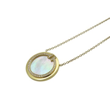 Tiffany & Co 蒂芬妮 18K黃金 圓形母貝 T 項鍊 【二手名牌BRAND OFF】