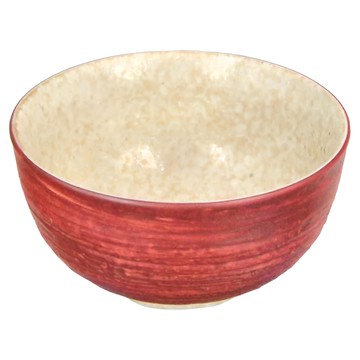 4吋井 - 日本製陶瓷碗  朱卷志野 紅色  1個