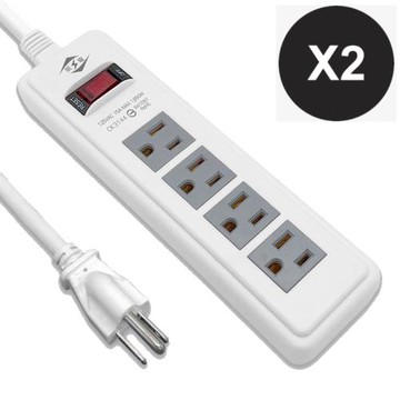 【威電】2入組CK-3144-6 3孔1開4座 電腦線 延長線 6尺/1.8M(過載斷電 電源線組)