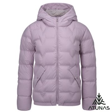 【ATUNAS 歐都納】女款HEAT CORE蓄熱羽絨外套A1GA2530W紫灰/防潑水/防風/保暖佳/帽可拆/都會休閒