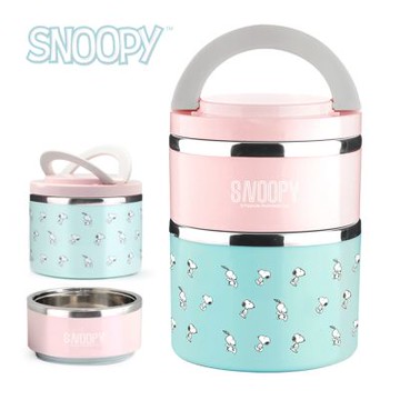【SENSE LAB·好感製所】Snoopy史努比馬卡龍#304不鏽鋼雙層保溫餐桶1500ml