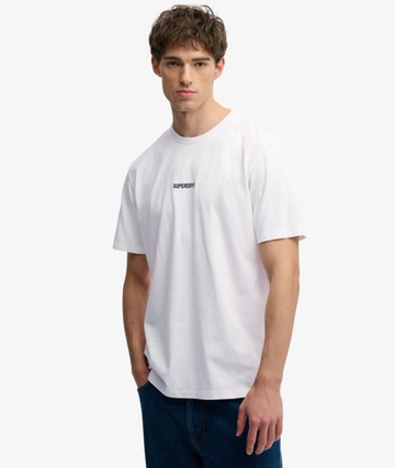 Superdry Men's Micro Logo T-shirt White Size: Xxl